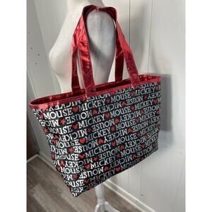 Disney Parks Reversible Tote Bag. Mickey Mouse and Red Metallic.